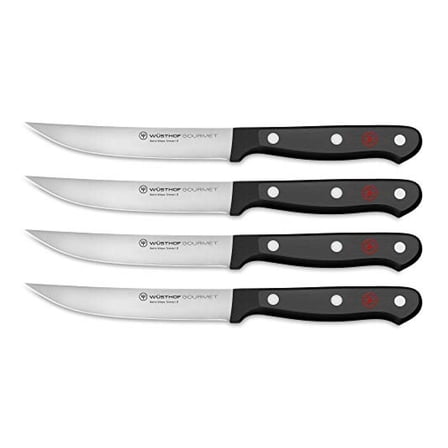Gourmet 4-Piece Steak Knife Set, Black