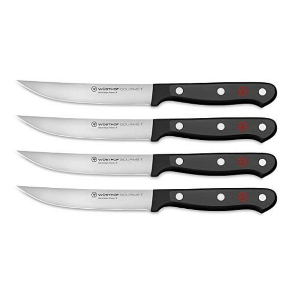 Gourmet 4-Piece Steak Knife Set, Black