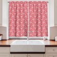 thumbnail image 2 of Ambesonne Geometric Kitchen Curtains, Hexagonal Shapes Pattern, 55"x30", Pale Ruby and White, 2 of 3