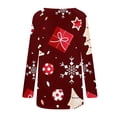 thumbnail image 5 of Hauts Grande Taille pour Femmes Imprimé Décontracté de Noël Manches Longues Col Rond Blouses pour Femmes en Liquidation, 5 of 5