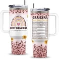 thumbnail image 1 of Grandma Gifts, 40 Oz Grandma Tumbler with Handle & Straw, Gift for Grandmother, Birthday Gift for Mimi from Grandson Granddaughter, Stainless Steel Grandmother Tumbler, Gifts for Mothers Day, 1 of 6
