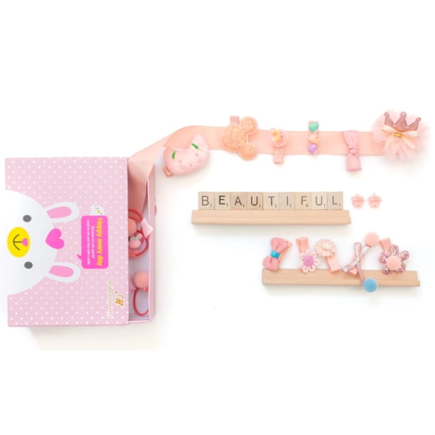 Light Pink Kids Hair Accessories Gift Box (18 pieces/ Gift Set