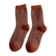 thumbnail image 2 of Womens Winter Socks Autumn And Winter Wool Fleece Mid Tube Socks Houndstooth Printing Warm Stockings, 2 of 3