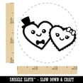 thumbnail image 2 of Heart Couple Love Anniversary Valentine's Day Self-Inking Rubber Stamp Ink Stamper - Red Ink - Small 3/4 Inch, 2 of 7