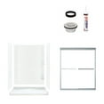 thumbnail image 2 of Sterling Accord 7227-5475NF 77-in x 60-in x 36-in Vikrell Wall and Floor 5-Piece Alcove Shower Kit in Nickel with Frosted Glass, 2 of 3
