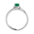 thumbnail image 4 of Mauli Jewels Engagement Rings for Women 0.95 Carat Oval Shape Emerald & Round White Diamond Gemstone Ring Prong-Setting 14K White Gold, 4 of 5