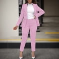 thumbnail image 4 of Riforla Women Solid Long Sleeved Suit Pockets Trousers Pants Suit Elegant Suit Trousers Sets Pink XL, 4 of 7