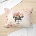thumbnail image 3 of Happy Mother's Day Pug with Flower Crown and Greeting Card Pillow Cushion Double Sided Dog Lover Gifts Throw Pillow - 13004, 3 of 4