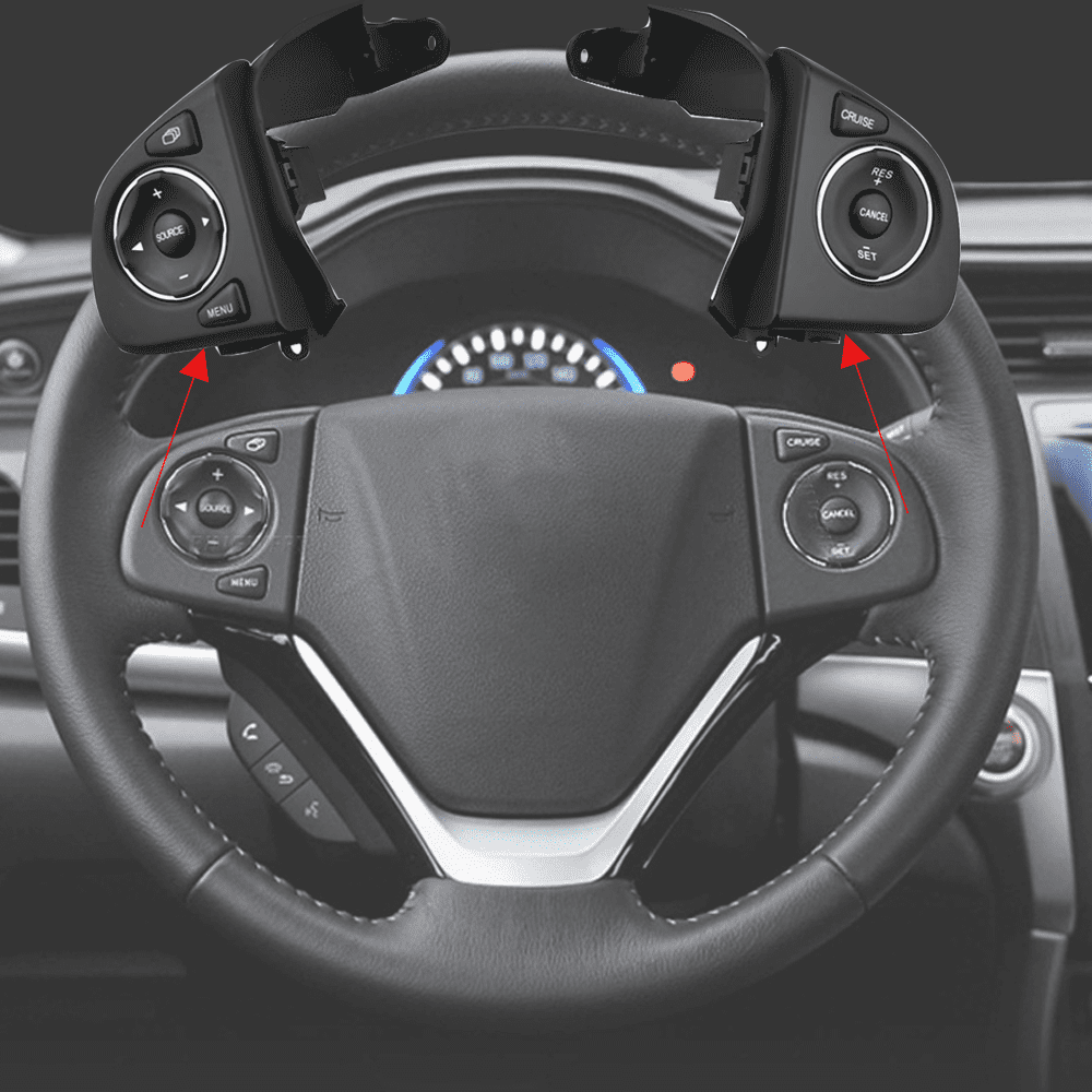 Replacement Steering Wheel Control Buttons With Wire Cable For Honda CRV 2013-2018,Steering Pad Audio Cruise Remote Control Switch With Extension Wire-black