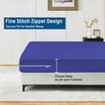 thumbnail image 4 of California-King Size Zippered Closure Fitted Sheet (72" x 84"), 1-Piece Bottom Sheet, 800 Thread Count 100% Egyptian Cotton, Fits Up to 15" Deep Mattress, Color Royal Blue Solid, 4 of 6