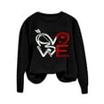 thumbnail image 3 of Yteetum Valentine's Day Sweatshirts for Women Oversized Crewneck Valentines Heart Graphic Print Sweatshirt Womens Casual Plus Size Round Neck Loose Comfy Sweatshirt Fall Spring Clothes Valentine Gift, 3 of 5