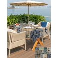 thumbnail image 5 of Outdoor Tablecloth with Umbrella Hole for Patio/Picnic/Party/Camping, Nautical Coastal Waterproof Table Cloth Rectangle Table Cover Washable, Vintage Sea Anchor Boat Underwater World Beige (54"x 80"), 5 of 8