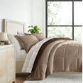 thumbnail image 2 of Comfort Canopy - King Taupe / Chocolate Bedding Bundle, Reversible Microfiber Comforter and Patterned Sheet Set, 2 of 13