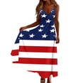 thumbnail image 6 of Rciityk 4th of July Maxi Dress for Women - Casual V Neck Patriotic USA Flags Print Sleeveless Spaghetti Strap Ankle Length Summer Vacation Dress, Size L, 6 of 8