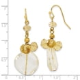 thumbnail image 2 of Gold-tone Shepherd hook Yellow Crystal Round Drop Earrings 47x18mm Wide Dangle Earring for Women, 2 of 2