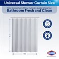thumbnail image 2 of Clorox 2-in-1 Bathroom Shower Curtain Liner, Durable Fabric, Weighted Magnets for Bath Water Control, Washable Premium Quality, Modern - 72" x 72" White Satin Stripe, 2 of 4