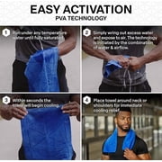 Cold Factor Instant Cooling PVA Towel - Blue, 29.5 x 13
