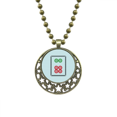 thumbnail image 1 of Mahjong Circle Dots 6 Tile Pattern Pendant Star Necklace Moon Chain Jewelry, 1 of 3