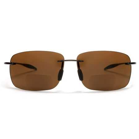 Maui Sports Navigator Bi-Focal Sun Readers Sunglasses Ultra Flex TR90 Brown - 1.5 / Brown