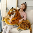 thumbnail image 5 of 50-110CM Giant Lifelike Tiger Plush Toys Soft Wild Animals Simulation White Brown Tiger Jaguar Doll Children Kids Birthday Gifts, 5 of 8