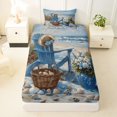thumbnail image 3 of Castle Fairy Impasto Coastal Beach Chair Painting Twin Sheets 3pcs,Wildflower Seashell Dune Shore Print Bedding,Sand Blue,1 Fitted Sheet,1 Flat Sheet and 1 Pillowcase, 3 of 6