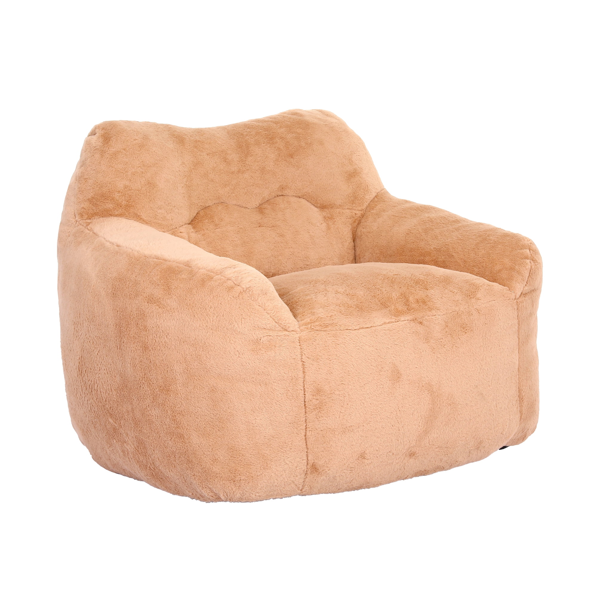 Leumius High-Density Bean Bag Sofa Chair with Armrests 47.3" D x 41" W x 33" H, Brown