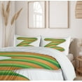 thumbnail image 6 of Ambesonne Christmas Alphabet Duvet Cover Set, Stripy Letter Z, 2-Calking, Ginger Green White, 6 of 7