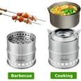 thumbnail image 5 of Camping Stove, Camp Stove Wood Burning Stove Stainless Steel Stoves Mini Portable Stove for Camping Picnic BBQ Backpacking Hiking Survival Emergency Cooking Outdoor with Grill Grid Carry Bag, 5 of 9