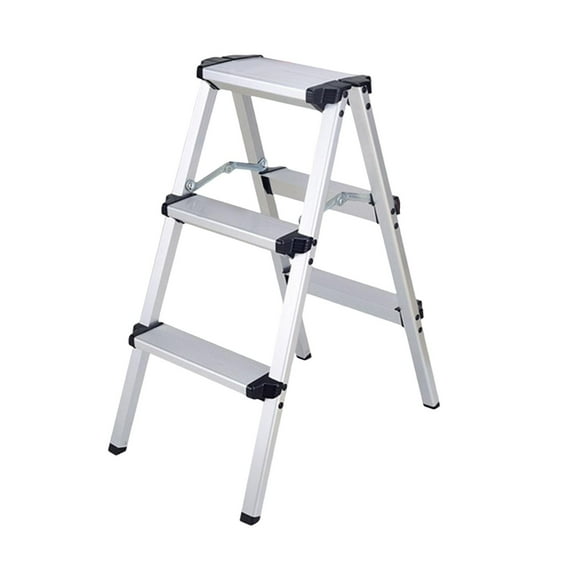 Escaleras de aleación de aluminio, portátil, liviana, Pedal ancho, resistente, resistente, taburete de 3 escalones, escaleras de espiga para balcón, Zulema Escalera plegable