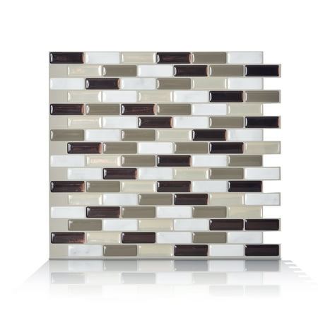 Italian Tile Stone Smart Tiles 10.20 in x 9.10 in Peel and Stick Self-Adhesive Mosaic Backsplash Wall Tile - Murano Stone (each) ()