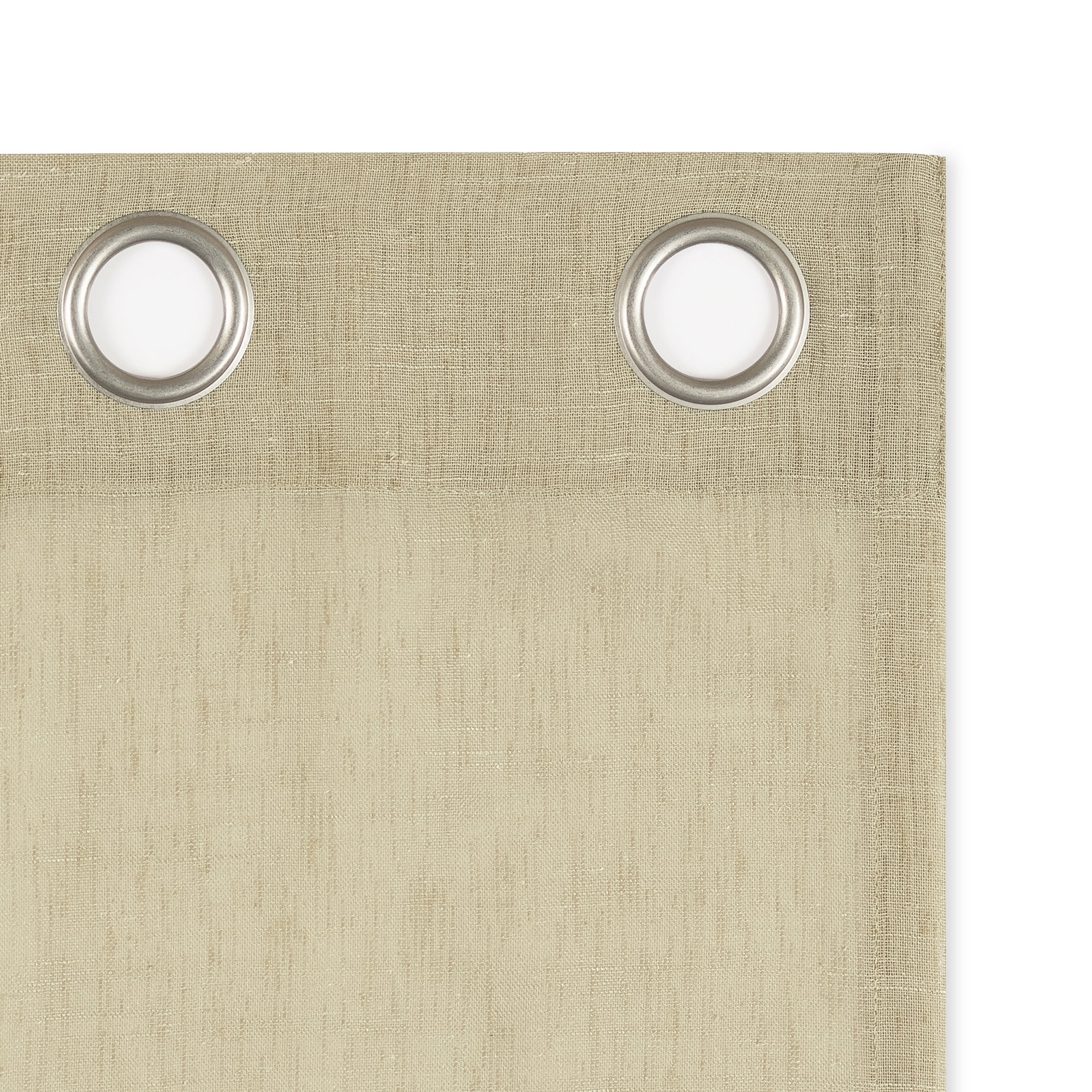 Archaeo Slub Textured Linen Blend Grommet Top Curtain, 52"x63", Sand