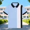 thumbnail image 2 of NAISIBABY Kids Boys Polo Shirt Size 12, Collar Button-Up Short Sleeve Cotton Summer School Uniform Pique T-Shirt Light Blue (5-15T), 2 of 5