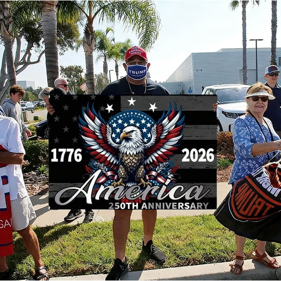 BVEBJDX 250th Anniversary USA Flag 59x35 Inches Outdoor Flag Sign Polyester Decorations Yard Bright Colors Decoration Flagpole Not Included