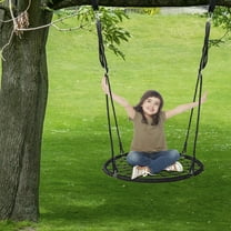 ZENSTYLE 40" Kids Spider Web Tree Net Swing Round Spider Net Swing Capacity 600 lbs, Black