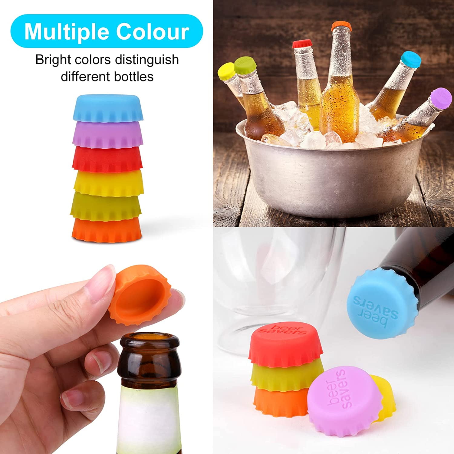 Lot De 6 Bouchon De Bouteille De Vin Silicone, Bouchons à Vin En Forme De Vis Bouchons De Vin Réutilisables Vide Scellant Bouchon Bouchons En Liège Pour Champagne, Boissons, Bière, Vin