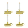 thumbnail image 2 of Northlight LED Lighted Window Candle with Handle Base - 9.5" - White and Gold - Set of 4, 2 of 7