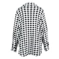 thumbnail image 3 of Kmbangi Women's Flannel Jackets Casual Long Sleeve Button Down Houndstooth Shacket Oversized Coats, 3 of 9