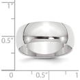 thumbnail image 3 of 14K White Gold 8mm Half-Round Band (Size 11) Made In United States whr080-11, 3 of 5
