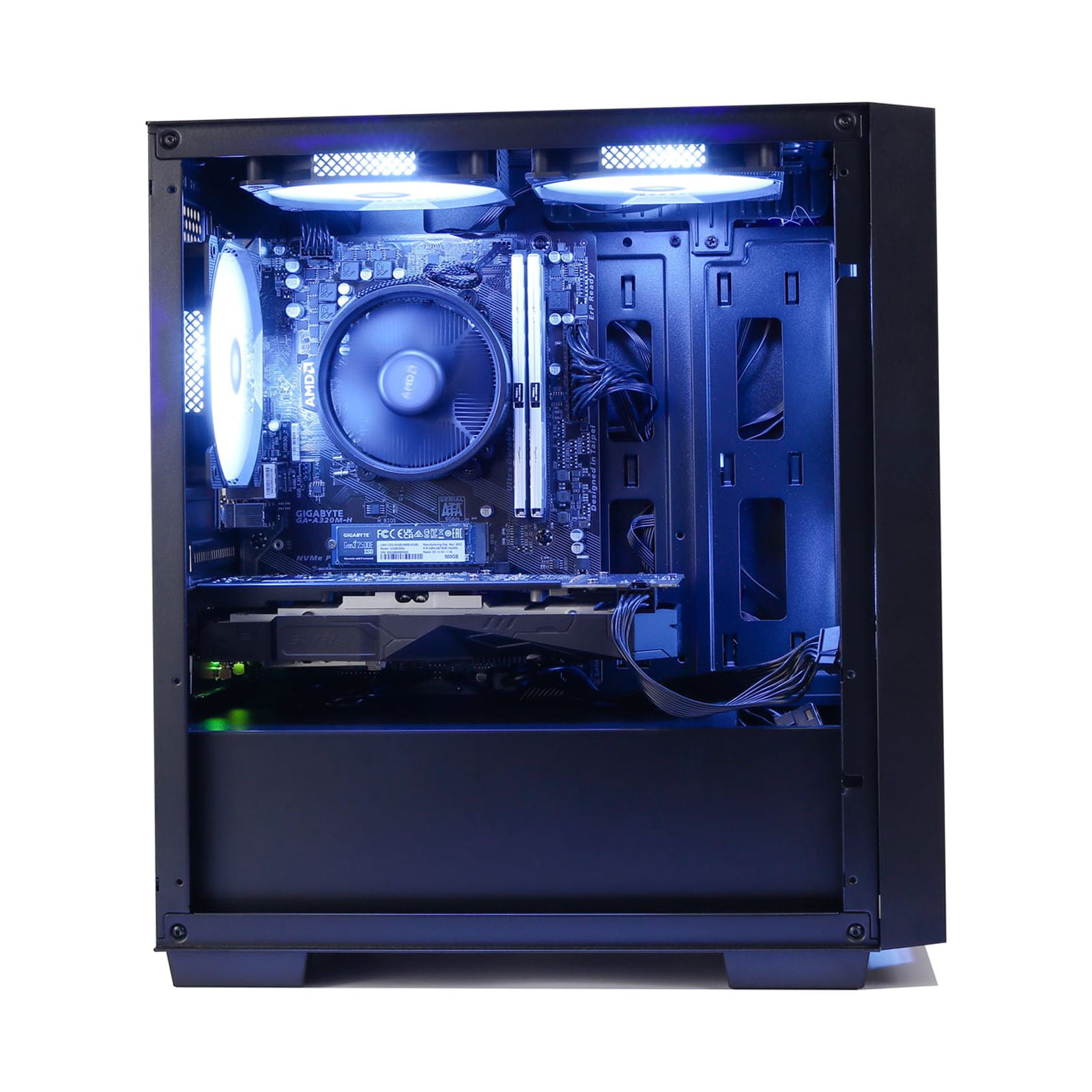 MXZ Gaming Desktop PC, AMD R3 4100, RX580, 16G DDR4, 500GB SSD, 6 
