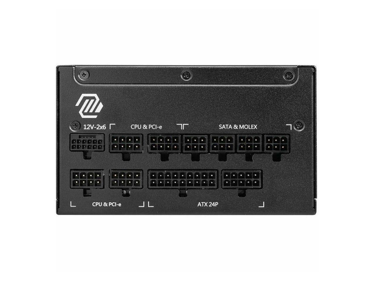 MSI MAG 1000W Power Supply - Internal - 120 V AC, 230 V AC Input - 1000 W - Active PFC - PCI Express Connector - 1 Fan(s) - NVIDIA SLI Supported - 90% Efficiency