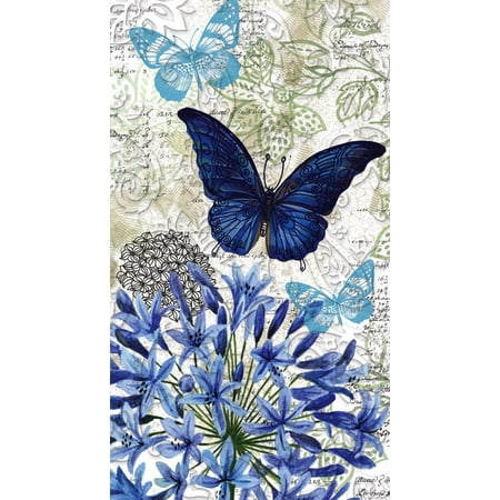 Accent Napkin - Blue Floral Study Embossed Paper Napkin, 15 count, Accent the decor at your next gathering or party with these napkins By Cypress Home from USA