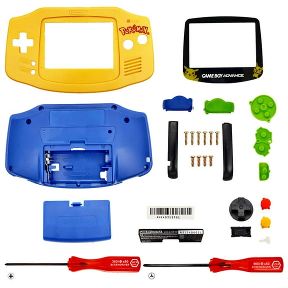 Housing for Nintendo GBA Game Boy Advance Shell Screen Pokemon Yellow Pikachu