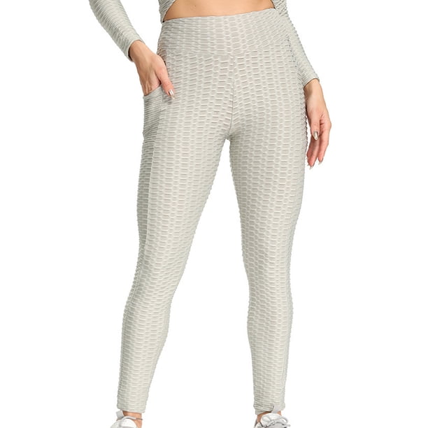 Fitness Pantalones de yoga de cintura alta para mujer Push Up Jogging Fitness Pocket Leggings (XL) Tmvgtek Para Estrenar