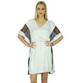 thumbnail image 2 of Bimba Women Chic Short Kaftan Net Kimono Sleeve Exclusive White Rayon Caftan Dress, 2 of 2