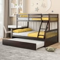 thumbnail image 5 of Gymax Twin Over Full Bunk Bed with Twin Trundle Convertible Platform Bed Espresso, 5 of 10
