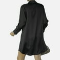 thumbnail image 7 of Hvot&aat Women's Sexy Party Dresses Satin Collar V Neck Drape Ruched Front Flowy Long Sleeve Short Mini Dress, 7 of 7