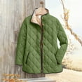 thumbnail image 2 of Yigetop Womens Quilted Jacket, Plus Size Women's Winter Quilted Jackets Long Sleeve Button Down Puffer Jacket Lightweight Padded Outerwear Coats Puffer Jacket Womens Green M, 2 of 9