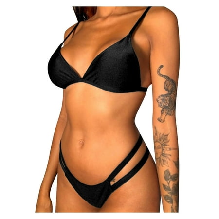 

NECHOLOGY Womens Sports Bra Swimsuit Top Up Swimsuit Beachwear Two-piece Bikini Push Lands End Womens Swimsuit Bottoms