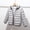 Gray, variant on Hooded Puffer Jacket for Girls Boys 3-10T Packable Down-Alternative Warm Coat Shiny Outerwear for Kids Winter