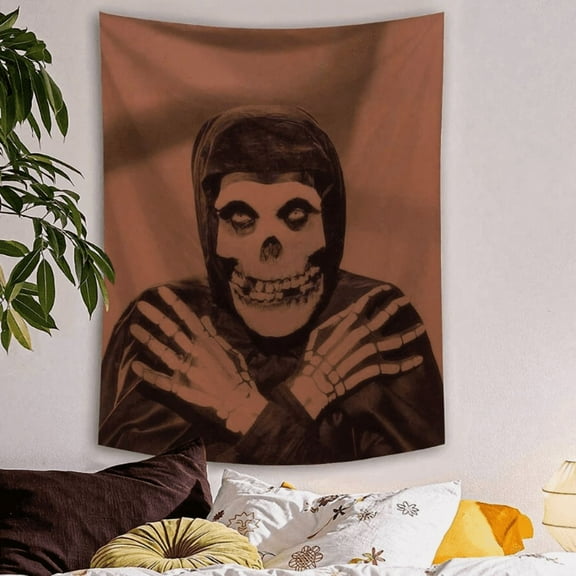 Misfits Music Tapestry 40*60in Skull Face Pattern Wall Hanging Decoration, Living Room Bedroom Office Wall Art, Home Decor Party Decoration